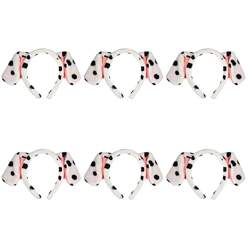 VALICLUD 6 Stück Cartoon Hundeohren Stirnband Dalmatiner Ohren Hairhoop Halloween Weihnachten Cosplay Kopfschmuck Requisite