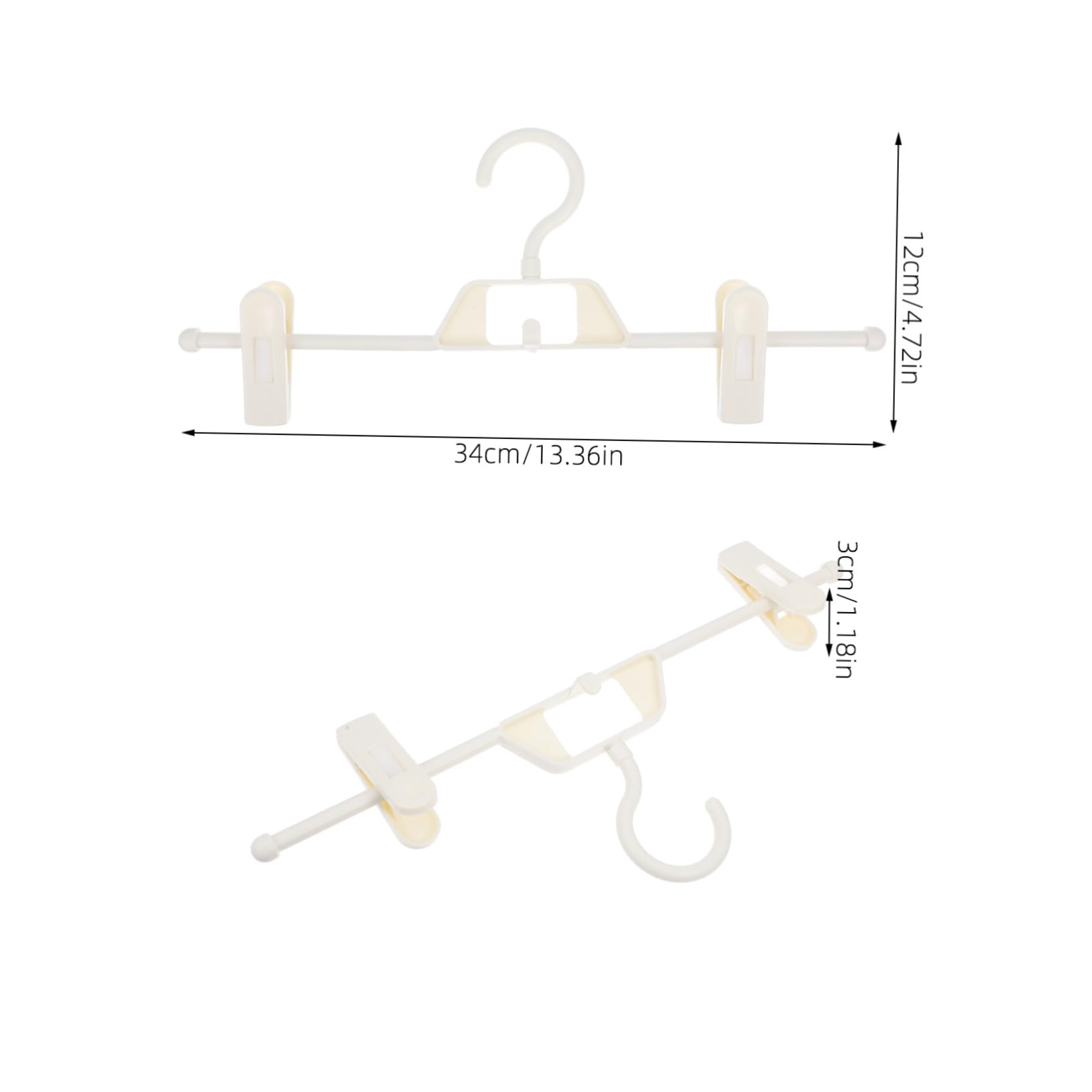 MUCKLILY 5 Pack of Plastic Pants Clip Hangers Anti-Slip Clamp for Jeans Pants Skirts Compact Drying Rack
