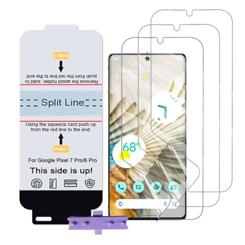 SLBESTLUC 3 Piezas Películas de Hidrogel para Google Pixel 6 Pro/Pixel 7 Pro, TPU Protector Pantalla Flexible, 0.15mm HD Transparente, Reparación Automática [no vidrio templado]