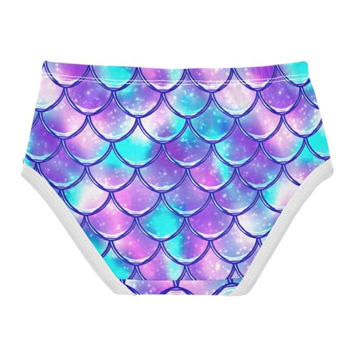 Joisal Designer Girls Underwear Toddlers 2t Cotton Cute Panties Girl Vibrant Mermaid Scales Purple Kids Undies Briefs2
