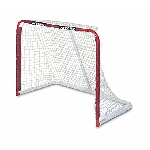 MyLec All Purpose Goal for Outdoor Sports, Alloy Steel with Nylon Net, Lightweight & Portable, Easy Assembly with Sleeve Netting System, Perfect Hockey Gifts (Red, 17 Pounds)