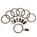 Alytimes 42-pack Copper Metal Curtain Rings with Clips (1.5", Copper)