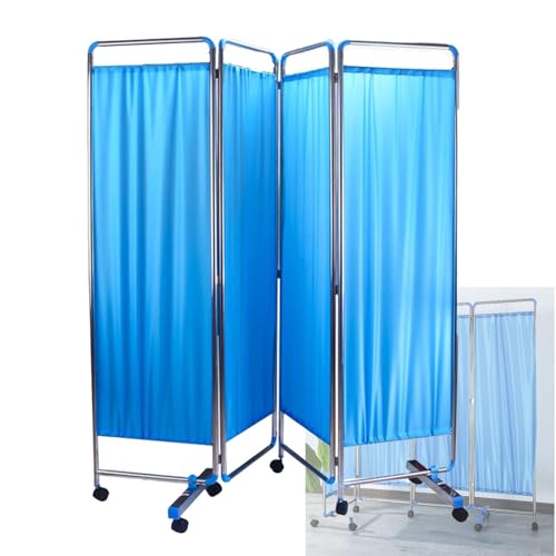 Écran médical pliant 4 panneaux avec roues clôture isolation de pièce - 2