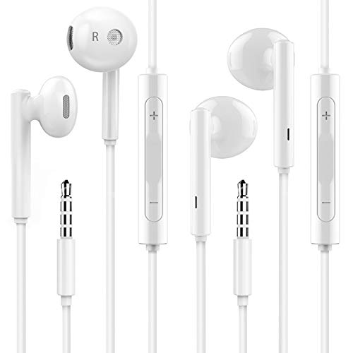 iPhone Earbuds,Wired Headphones with Microphone,2 Pack in-Ear Earphones 3.5mm Jack Noise Isolating High Definition Stereo Compatible with iPhone 6s/6 Plus/SE and Android, Samsung, iPod, iPad, MP3