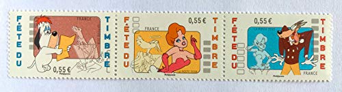 2008. Bande de 3 Timbres de France de Collection Neufs. N° 4146, 4147 et 4148. Bande dessinée: Droopy Bordeaux. par des Livres Express.