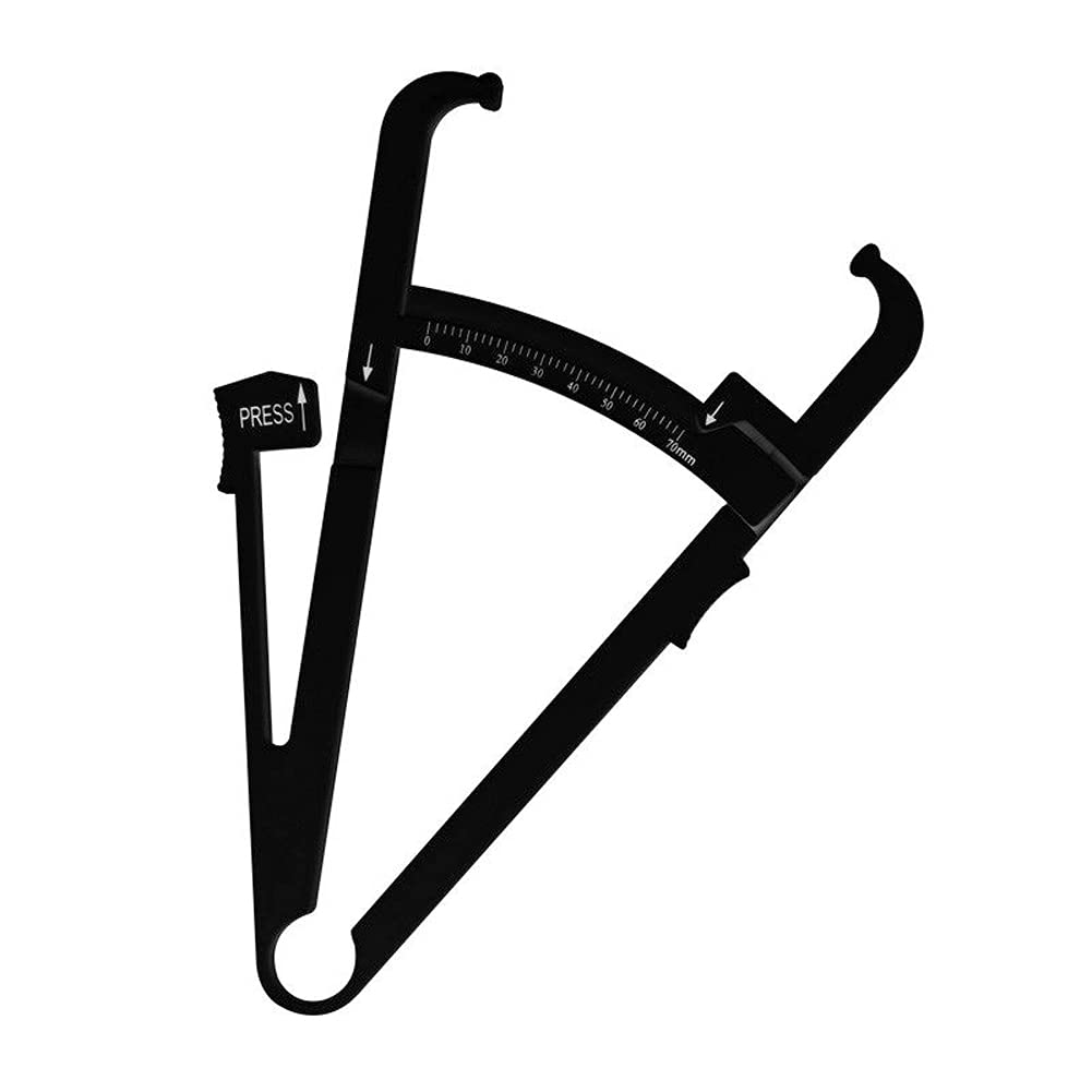 Cretty-Meet Personal Body Fat Tester Calipers with Manual and Body Fat Charts Fitness Measure - Black