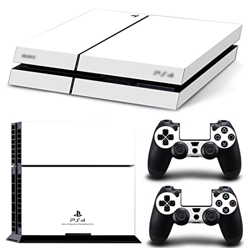 PS4 Skin for Console and Controllers by ZOOMHITSKINS, Same Decal Quality for Cars, Plain Color Black Symbol White Undecorated Simple, Durable, Bubble-free, Goo-free, Made in USA PS4 Skin for Console and Controllers by ZOOMHITSKINS, Same Decal Quality for Cars, Plain Color Black Symbol White Undecorated Simple, Durable, Bubble-free, Goo-free, Made in USA