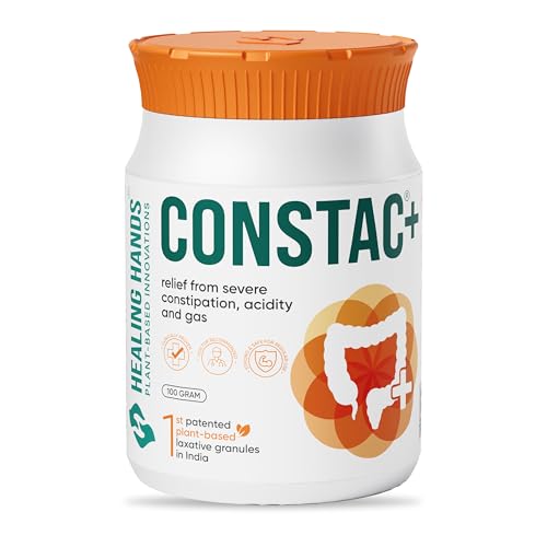 Image of Healing Hands Constac Plus for Relief in Severe Constipation, Acidity and Gas, Plant Based Natural Constipation Solution, Clinically Proven, Herbal, Strong - 100 gm (Granules)