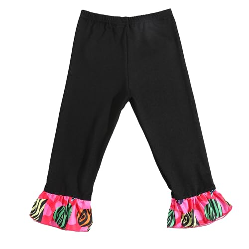Image of Valentines Toddler Girls Pants Set Love and Heart Pink Outfits Set Ruffle T-Shirt Dress and Pants Outfit Set 3-8Y