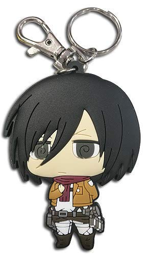 Great Eastern Entertainment Attack On Titan - Sd Mikasa Dedicate Stance PVC Keychain Multi-colored