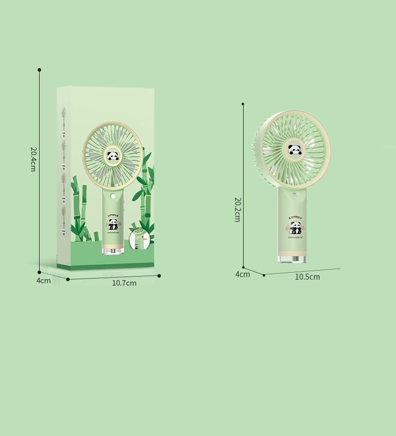 Image of DEOXY Panda Portable Fan, Powerful Hand Fan with Spray Mist Air Cute Design 3 Speed Personal Small Desk Fan, Lightweight Rechargeable USB Handheld Fan for Girls, Women, Men, Kids(RPF-6165)