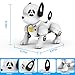 Remote Control Robot Dog Toy, RC Dog Programmable Smart Interactive Robotic Pets, RC Stunt Robot Toys Imitates Animals Music Dancing Handstand Push-up Follow Functions for Boys Girls Toy White Silver