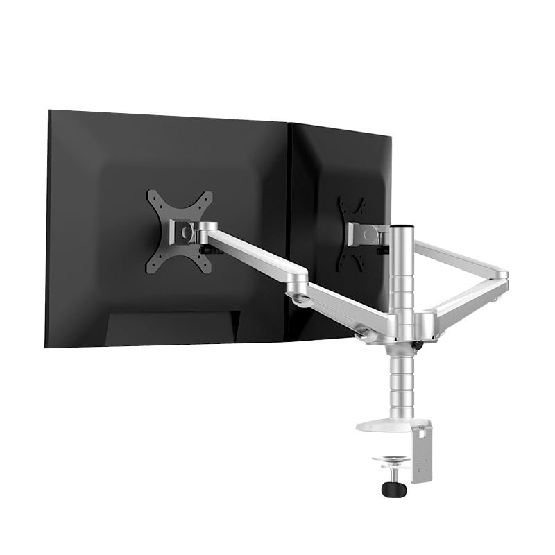 Soporte ajustable de aluminio para doble monitor 27''