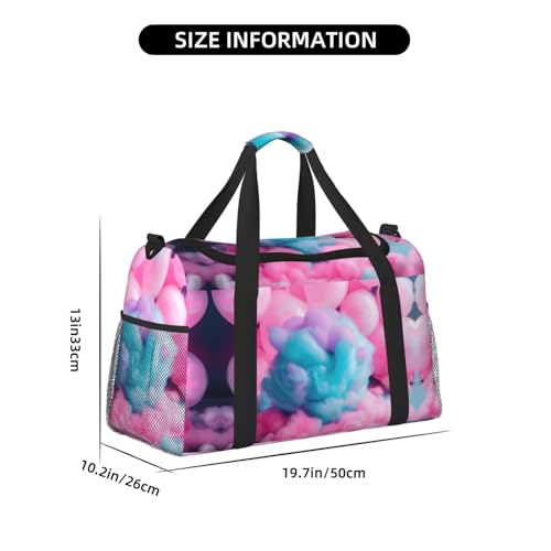 Pink Cotton Candy print Personal Item Bag Large Duffel Bag Travel Bag Weekender Bag Gym Bag Tote Duffel bag4
