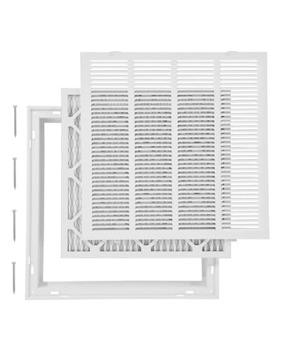VEVOR Return Air Filter Grille, Fits W20 x H20in Duct Opening Size, Filter Included, Return Air Vent Cover for Wall, Powder-Coated Steel Return Air Grill Detachable Face/Door for 1 inch Filters