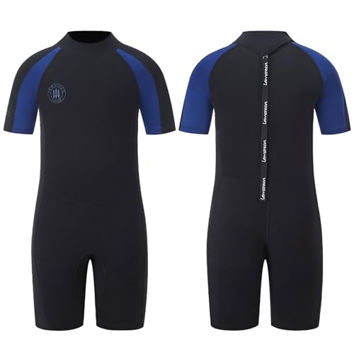 Lemorecn Wetsuits Youth Premium Neoprene 2mm Youth's Shorty Swim Suits (4021，12)