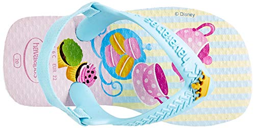 Chinelo, Havaianas, New Baby Disney Princess, Bebê Unissex, Branco/Ice Blue, 17/18