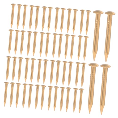 Hemobllo 100pcs Clavos de Latón Cabeza Redonda para Muebles y Cajas Decorativas Pasadores para Bisagras Pequeñas Accesorios DIY de Manualidades miniatura 1