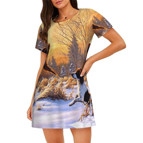 Chemise de nuit imprimé faisan douce pour des soirées cocooning