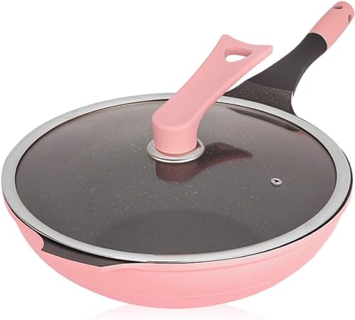 WASHLA Sartén antiadherente Maifan Stone Wok de 32CM, olla para ahumar sin aceite con Cocina de Inducción de Gas Universal