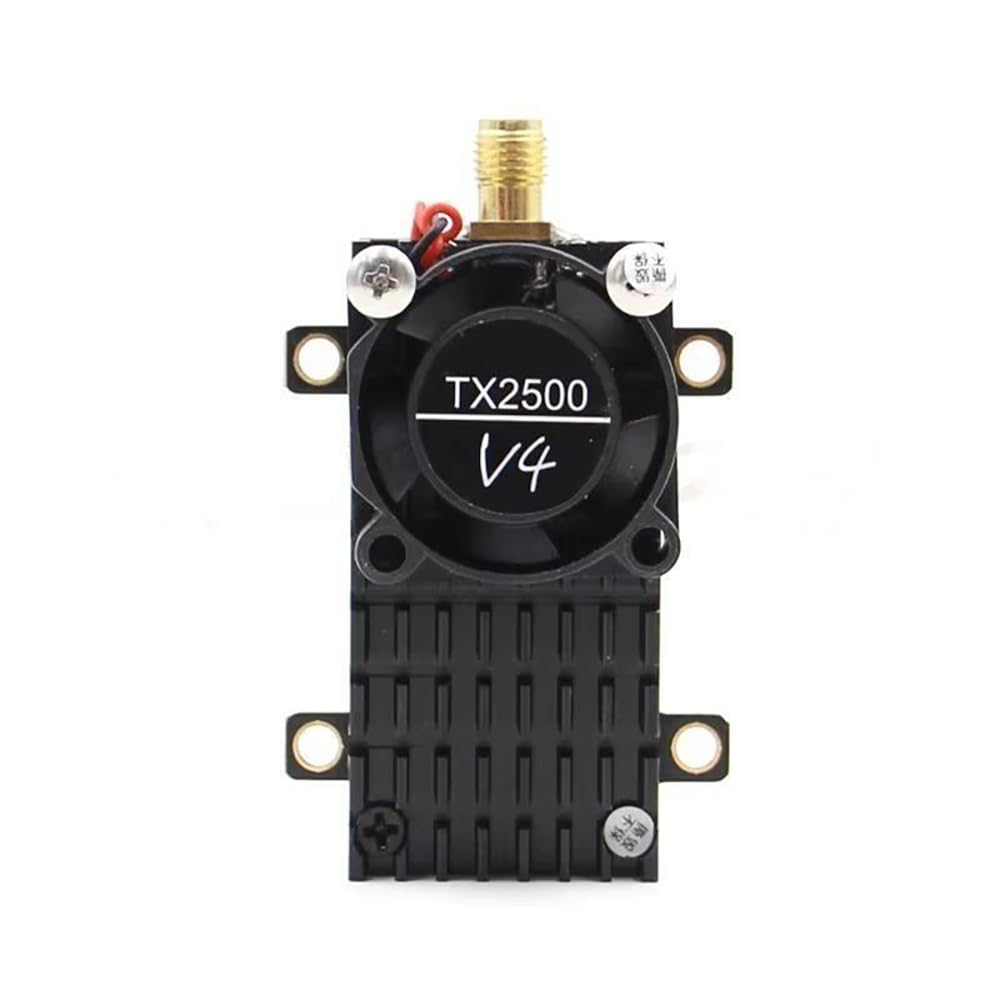 SPARKHOBBY TX2500 V4 VTX 5.8GHz Super Power 2000MW FPV Wireless-Transmitter with Cooling Fan for RC FPV Fixed-Wing Drones Over 20Km Range (TX2500 V4)