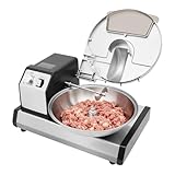 5L Küchenmaschine Gemüsezerkleinerer Kommerzielle 1500 U/min Elektrisch Tischkutter I Cutter fur Wird Zerkleinern von Hackfleisch, Fleischpaste, gehacktem Gemüse und Soßen verwendet