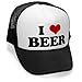 I HEART BEER - funny joke party gag Mesh Trucker Cap Hat, Black