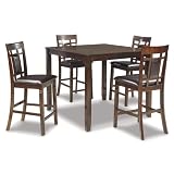 Signature Design by Ashley Bennox 5 Piece Counter Height Dining Set, Includes Table & 4 Barstools, Brown