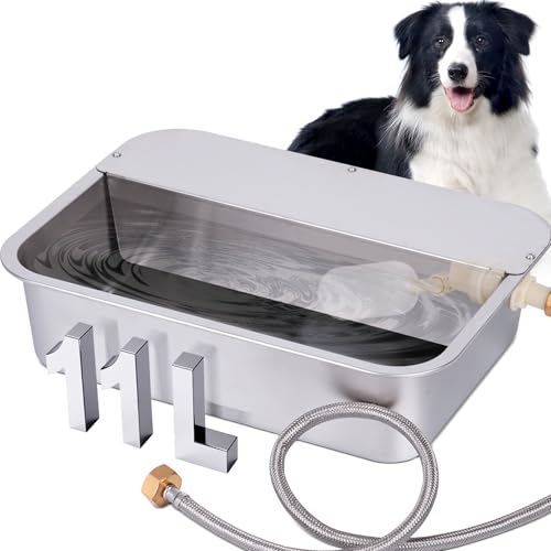 Automatic Water Dispenser for Dogs 3Gal Outdoor Water Bowl Dispenser Large Breed XLarge Auto Fill Dog Waterer Stainless Pet Waterer Big Cats Chicken Livestock (15.7