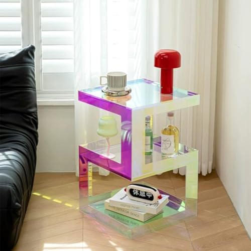 3-Tier Acrylic End Table - Stylish Small Side Table with Storage for Living Room & Bedroom, Modern Clear Accent Furniture for Space Saving & Organization - Image 7