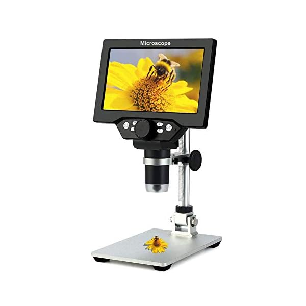 Digitales Mikroskop, 1200 x Vergrößerung LCD Inspektions- Mikroskop, 12,0 MP, mit 8 einstellbaren Hintergrundbeleuchtung…