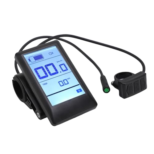 Fockety 電動LCDディスプレイメーター、Eバイクスピードメーター走行距離計、5ピンプラグ付き22.2mmハンドルバー用、 BBS0102B G320 G340 250W 350W 500W 750W 1000Wミッドドライブモーター用