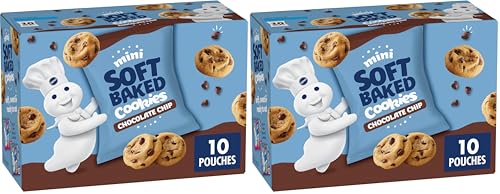 Image of Pillsbury Mini Soft Baked Cookies, Chocolate Chip, Snack Bags, 10 Ct, 10 oz (Pack of 2)
