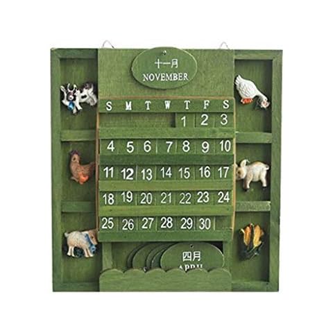 Wall Calendars Wooden Perpetual Calendar Calendar Wall Decorative Wall Calendar Shabby Chic Perpetual Retro Calendar For Office Bar Calendars (Color : B) Cover