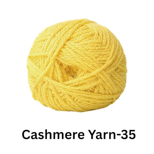 Image of VCR Golden Yellow Cashmere Knitting Yarn, 100 Grams Hank, 265 Meters Length, Acrylic 75% and Nylon 25%, Soft Crosia Thread for Crochet and Knitting, Suitable for Sweaters, Pullovers and Jackets