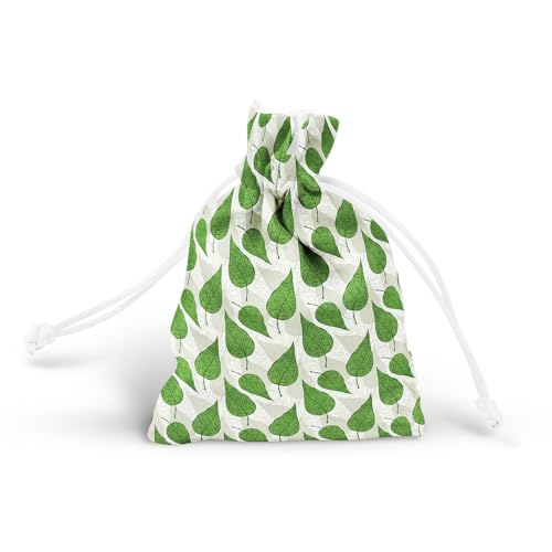 Image of ArtzFolio Hand Drawn Green Leafs | Pouch Wrist Potli Bag | Bag for Weddings & Casual Parties