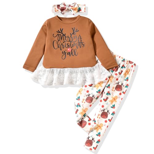 Image of HIHA Toddler Little Girls St.Patrick's Day Outfit Love Letter Print Dress Tops Pants Set