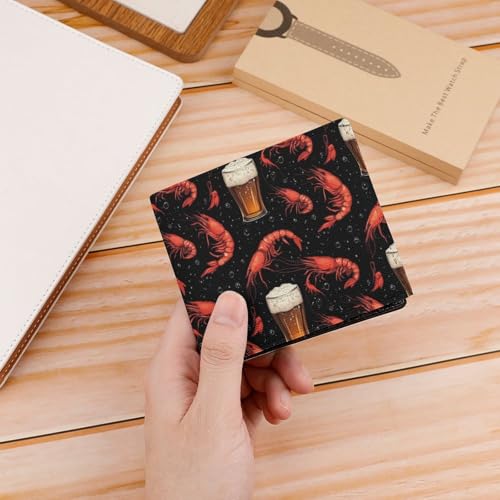 Shrimps Beer Coin Purse PU Leather Bifold Wallet Small Change Purse Pouch Front Pocket Wallets4