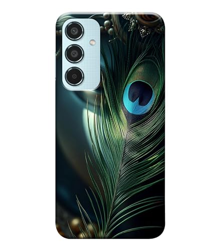 Image of Lord Krishna Mor Pankh Printed Hard Back Case Cover Compatible for Samsung Galaxy M35 5G | Samsung M35 5G (Multicolor) - D1663