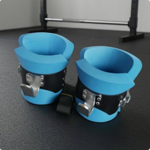 Hard Shell Hanging Ankle Cuffs Foam Inversion Cuffs Metal Hook Padded Ankle Cuff Curved, Black 2-Pack - Image 4