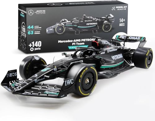 Image of LUPPA Formula 1 AMG W14 Model Kit - 1:18 Scale Racing F1 AMG W14 E Performance Model Inspired by Lewis Hamilton & George Russell Building kit, Collectible diecast, 140 Pieces