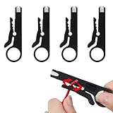 電線皮むき工具 ワイヤーストリッパー (4個) カッター 同軸ケーブル 外皮むき工具 ケーブル圧着工具 多機能ツール 持ち運びが簡単 (ブラック)