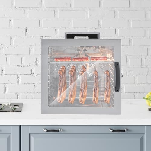 42.5L Dörrautomat aus Edelstahl, 1000W Lebensmittel-Dehydrator mit 20 Haken, 30-90°C, 24h Timer-Funktion, LED-Smart-Panel, Spülmaschinenfest, Fleisch Frucht Gemüsetrockner für Zuhause – Bild 5