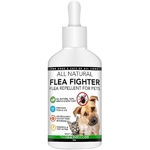 The Healthy Dog Co - Flea Treatment for Dogs - Spot On Flea Treatment for Dogs - Flea and Tick Treatment for Dogs - Dog Flea Treatment - Dog Flea and Tick Treatment - Tick Treatment for Dogs - 100 ml Cover