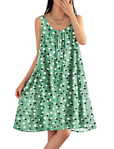 Image of YESNO Summer Dresses for Women Casual Boho Floral Sundresses Sleeveless Scoop Neck Beach Tank Dresses EVS