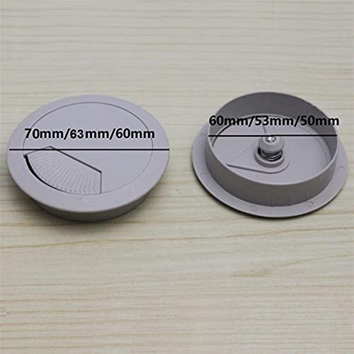Escritorio de la computadora sin cables sueltos con tapas de agujero de mesa de 53mm negras 3