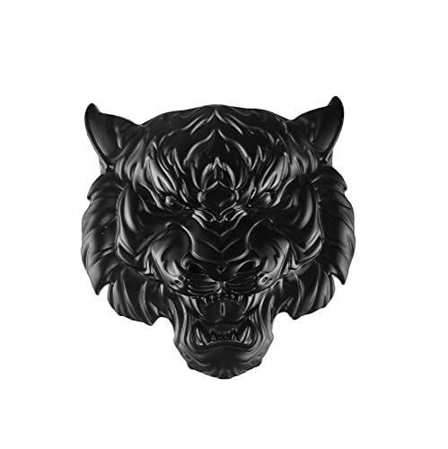 Insignia de cabeza de tigre hecha de metal negro resistente para tunear coches y camionetas