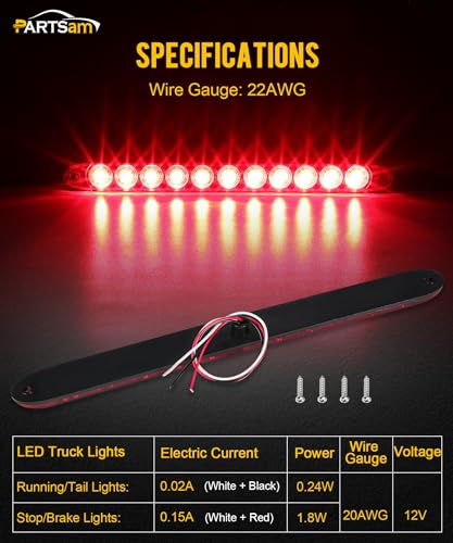 image for Partsam 2PCS Red 15