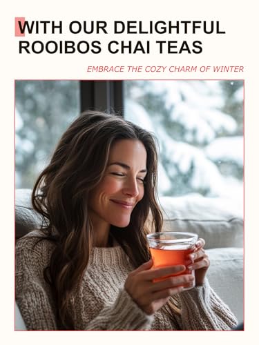 Image of TeeLux Rooibos Chai Tea, Smooth & Sweet Spiced Taste, Caffeine Free, 100 ct | Rooibos Tea Blend with Cinnamon, Ginger, Clove & Cardamom, Sugar Free & Gluten Free, Rich & Warm Spice Aroma, Hot or Iced