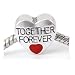 "Together Forever Love " Heart Charm Bead For Snake Chain Charm Bracelet